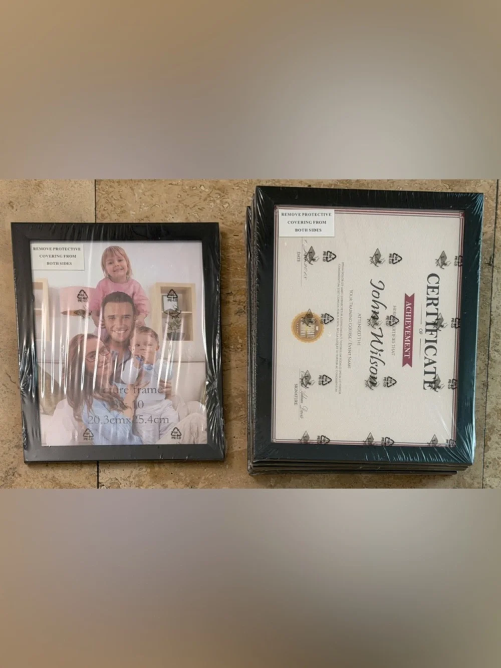NWT~ Set of 7 Black Picture Frames.